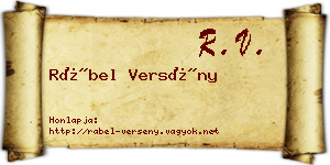 Rábel Versény névjegykártya
